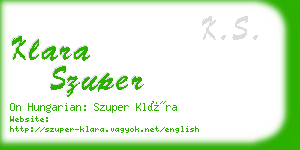 klara szuper business card